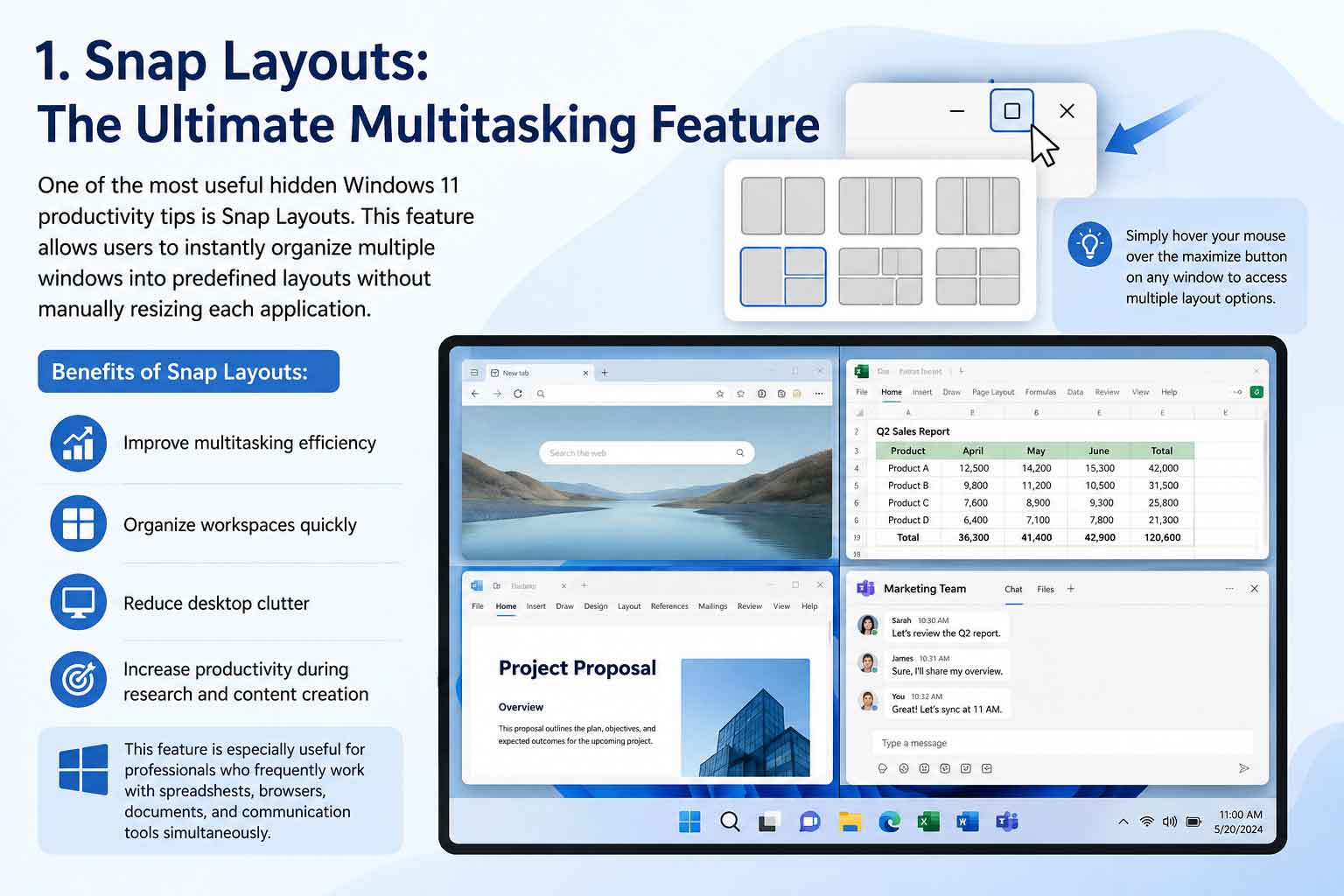 Snap Layouts: The Ultimate Multitasking Feature