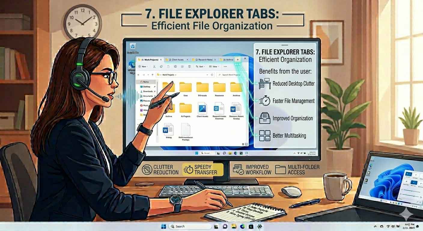 File Explorer Tabs are one of the most practical productivity upgrades in Windows 11, bringing a browser-like experience directly into file management. Instead of opening multiple separate File Explorer windows, you can now manage several folders within a single window using tabs, making navigation faster and far more organized.