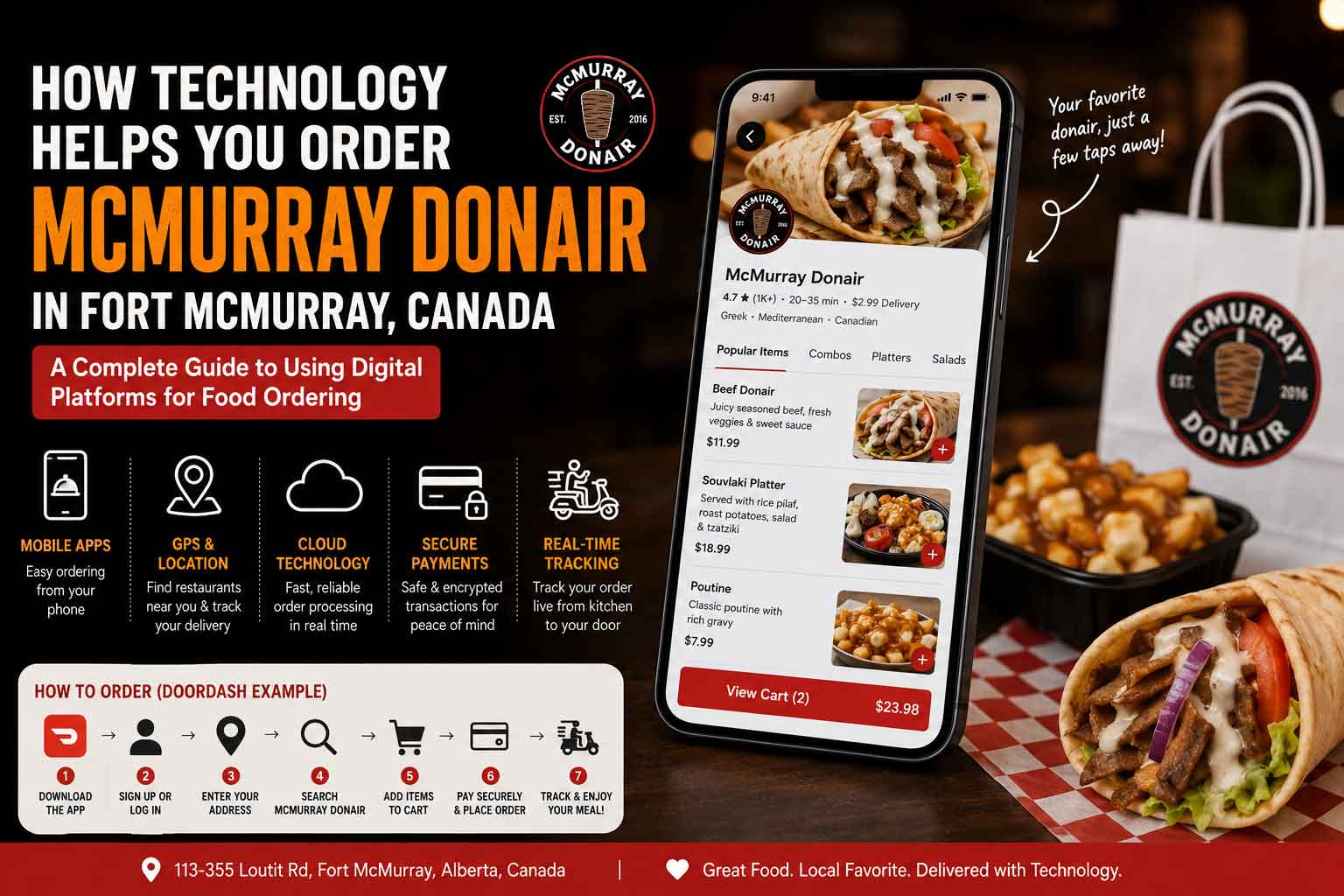 What Technology McMurray Donair are using in Canada for placing Order, DoorDash & Uber Eats